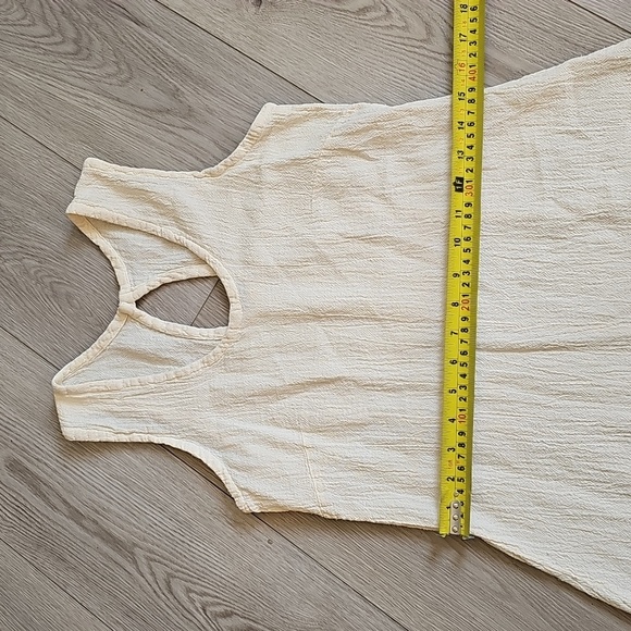 Ivory Sleeveless Boho Lace Hem Dress, Cottagecore Festival Summer Style - Picture 7 of 13